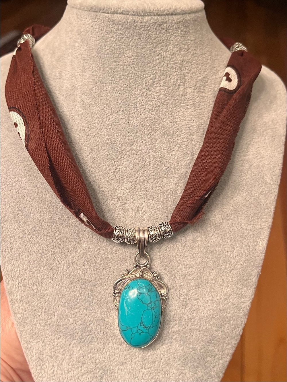 Boho Southwestern, Country Western “Sunset” Boho Bandana Scarf Necklace